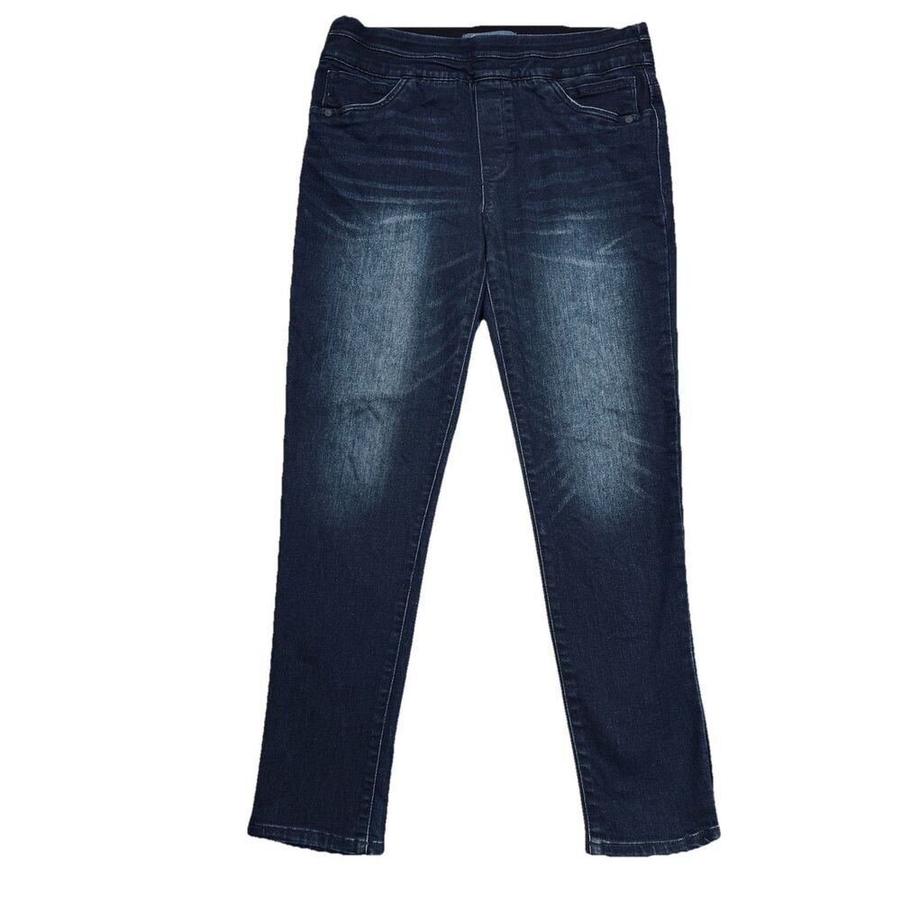 Democracy Ab Solution Pull On Skinny Ankle Jeans 6 (31x26.5) Blue Stretch Womens
